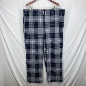 Highland Originals Mens 2X Pajama Pants Grey Black Plaid Fleece Drawstring Sleep